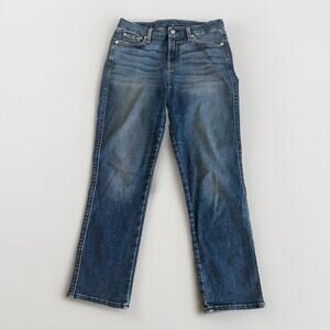 7‎ For All All Mankind Jeans Women’s 29 Kimmie Straight Leg Dark Blue Stretch